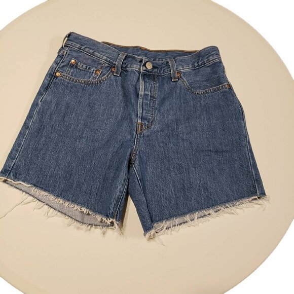 Levi's 501 Cutoffs 28" Waist (measured: 30") 100% Cotton Button Fly - Picture 2 of 12